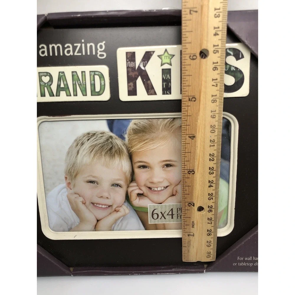 My Amazing Grandkids Picture Frame New NIB Holds 4x6 Picture Heavy Ceramic Frame